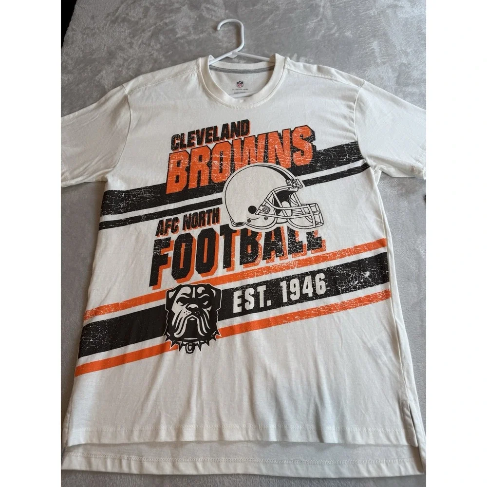 NFL Team Apparel Youth T Shirt Sz XL Cleveland Browns Graphic T Shirt Boys Girls